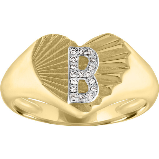 Women's 14k Gold Personalized Margie Ring, Diamond