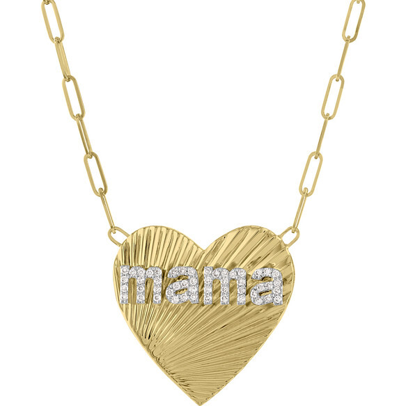 Women's 14k Gold Mama Love Necklace, Diamond - Necklaces - 1