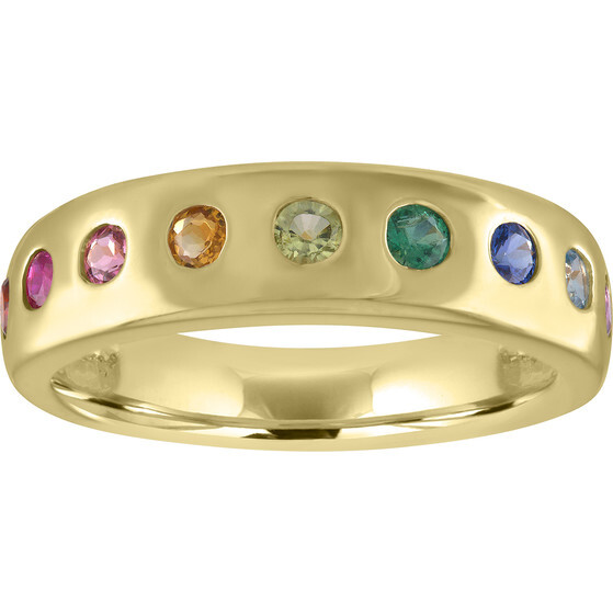 Women's 14k Gold Elsa Ring, Rainbow - Rings - 1