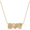Women's Personalized Philly 14k Gold Necklace, Pink Enamel - Necklaces - 1 - thumbnail