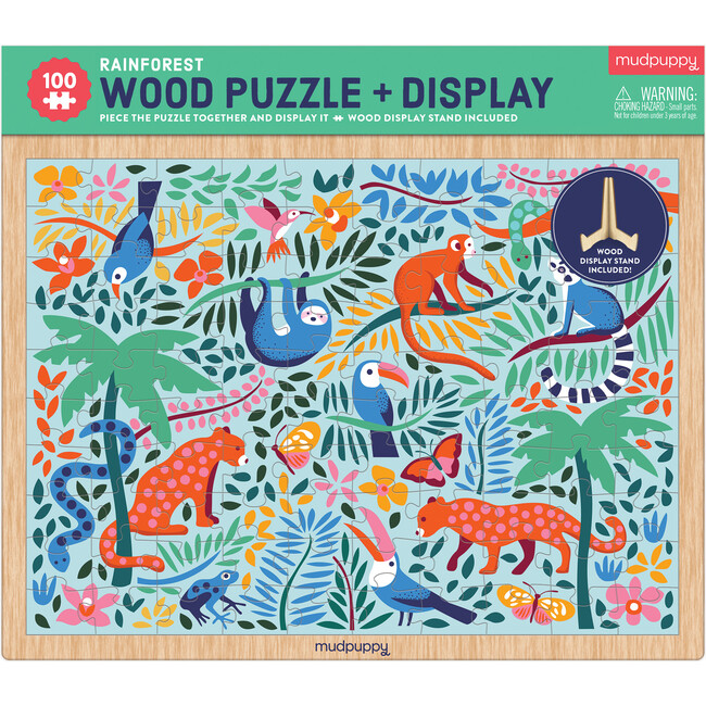 100 Piece Wood Puzzle & Display, Rainforest