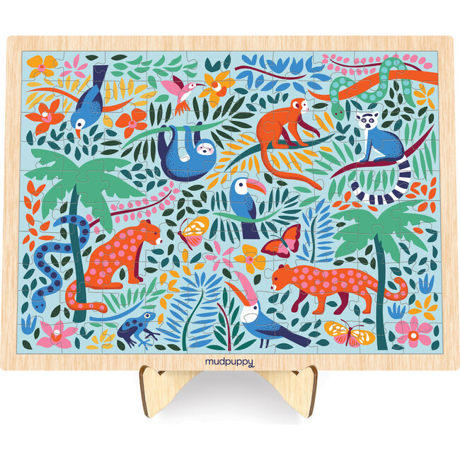 100 Piece Wood Puzzle & Display, Rainforest