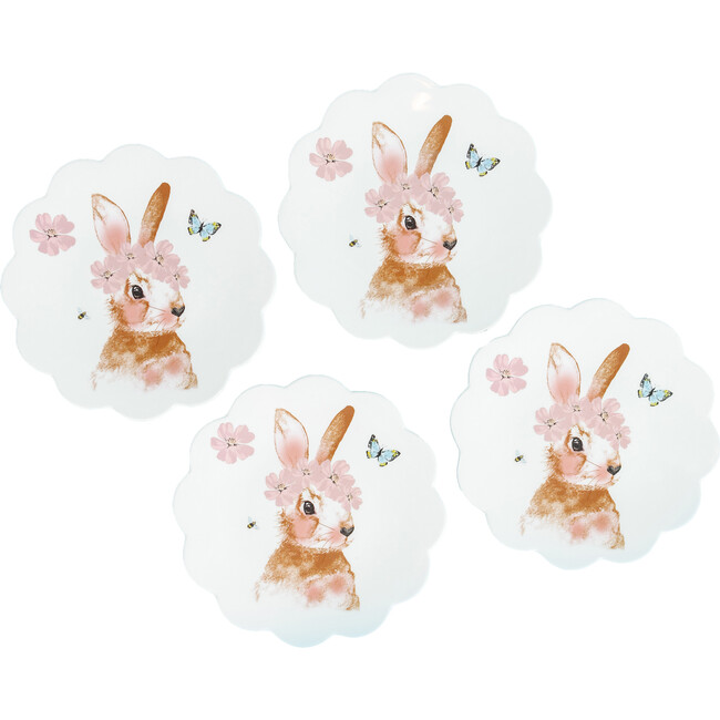 Printed Bunny Plate Set Of 4