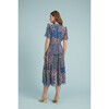 Women's Floral Printed Chiffon Ruffle Midi Dress - Dresses - 2