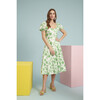 Women's Floral Eyelet Off Shoulder Button Up Dress - Dresses - 2