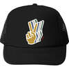 Peace Hand Hat, Black - Hats - 1 - thumbnail