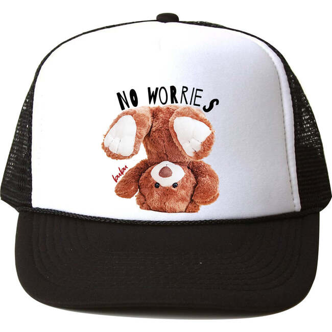 No Worries Teddy Bear Hat, Black