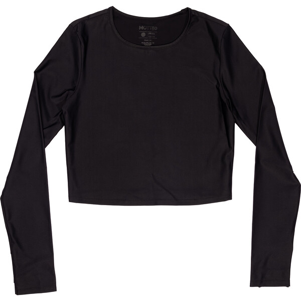 Womens Coco Crew Neck Rash Guard, Solid Black - Mott50 Mommy & Me Shop ...