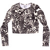 Womens Coco Crew Neck Rash Guard, Moonlit Tropics - Rash Guards - 1 - thumbnail