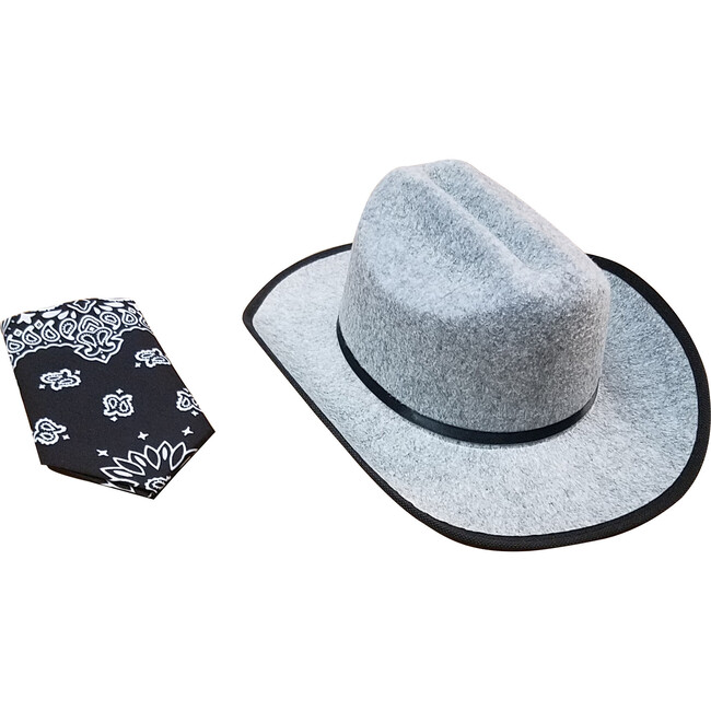Jr. Cowboy Hat w/ Bandanna, Grey - Costume Accessories - 1
