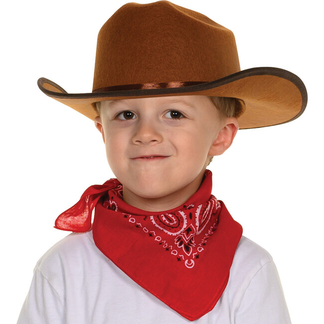 Jr. Cowboy Hat w/ Bandanna, Brown - Costume Accessories - 2