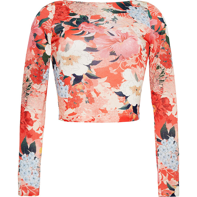 Women's Addie Top, Japanese Floral Red