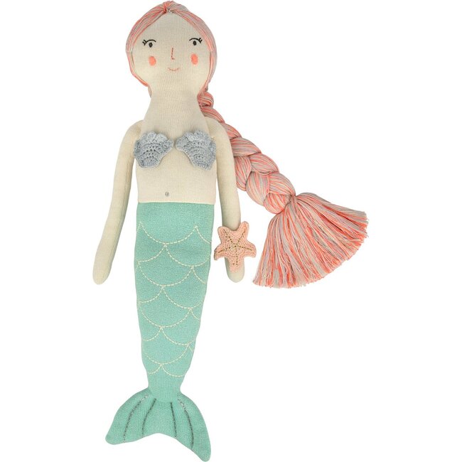 Knitted Mermaid Toy, Green/Blue