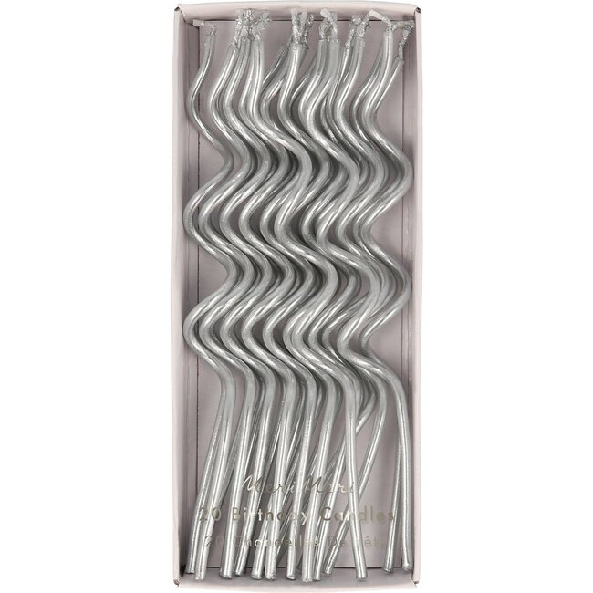 Silver Swirly Candles