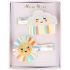 Rainbow Sun & Cloud Hair Clips - Hair Accessories - 1 - thumbnail