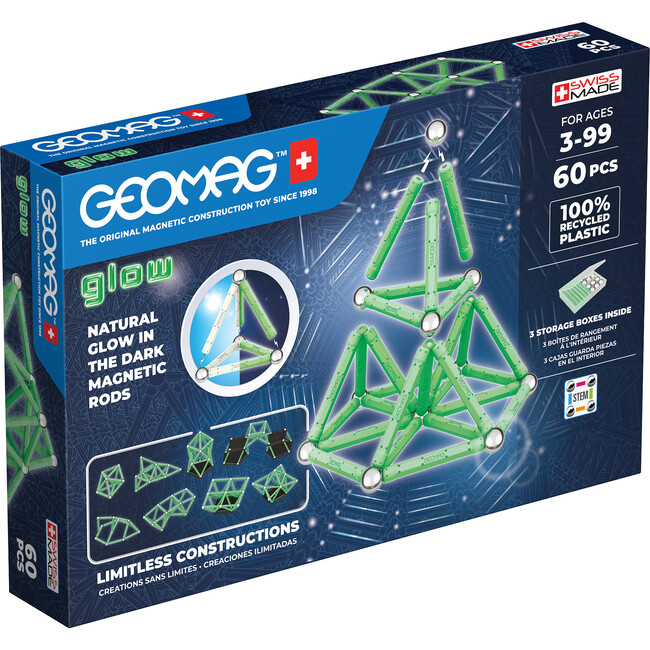 Geomag GLOW Color Recycled 60 pcs - STEM Toys - 1