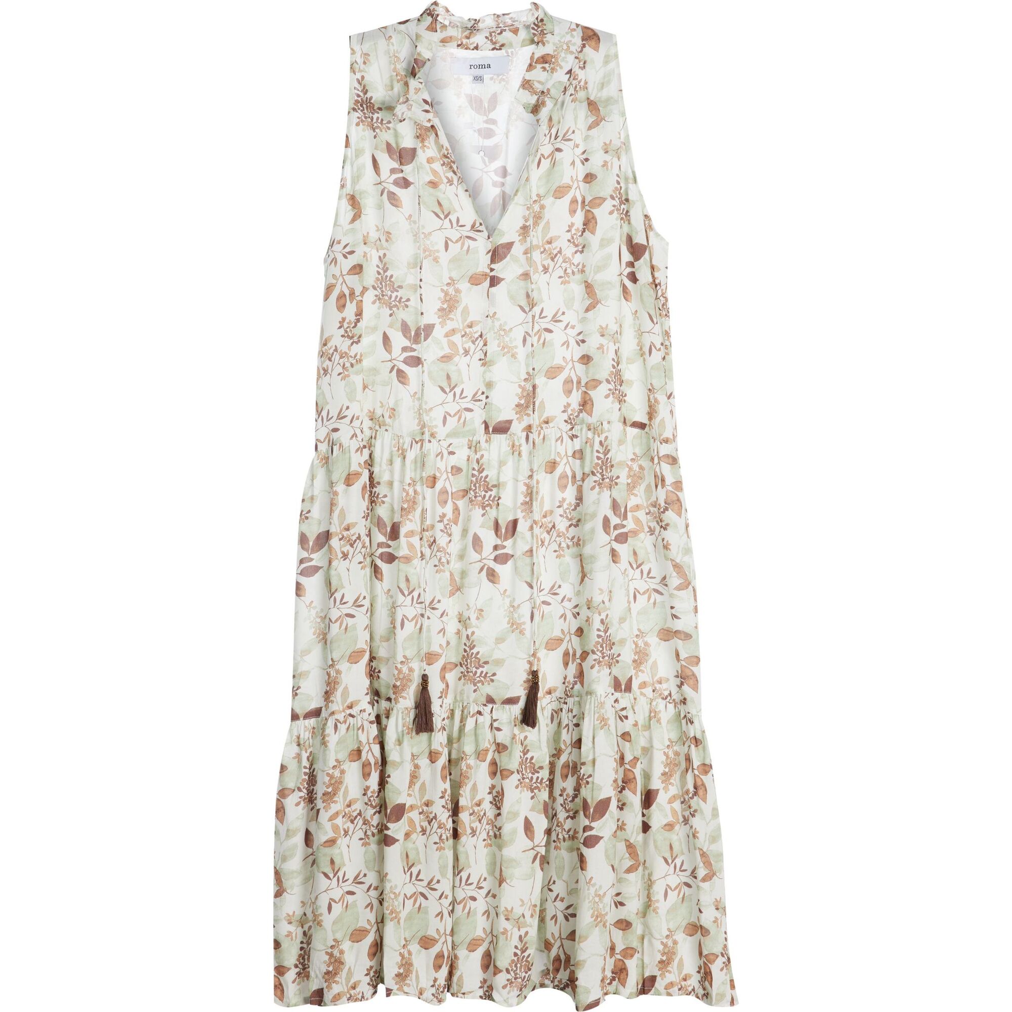 Women's Sienna Sleeveless Midi Dress, Earth Tone Print - Dresses - 1