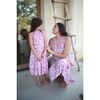 Sienna Kids Dress, Dark Pink Print - Dresses - 2