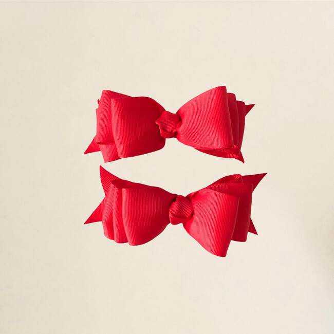 3 Pack Bow Set, Pink & Red - Bows - 4