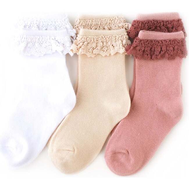 Lace Midi Sock 3-pack, Girlhood - Socks - 1