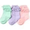 Lace Midi Sock 3-pack, Tea Party - Socks - 1 - thumbnail