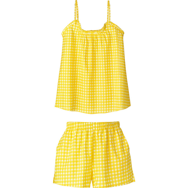 Women's Hortense Pajamas,Yellow Gingham