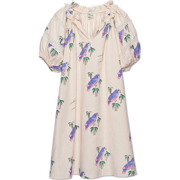 Yoselin Dress, Ecru Parrot - Dresses - 1