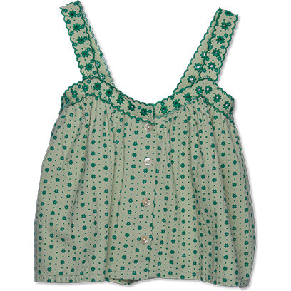Embroidered Cami, Jade Tile