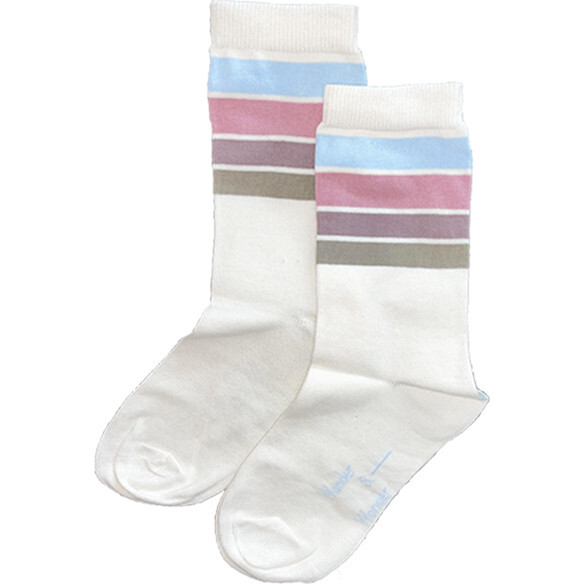 Summer Stripe Socks, Mist Multi