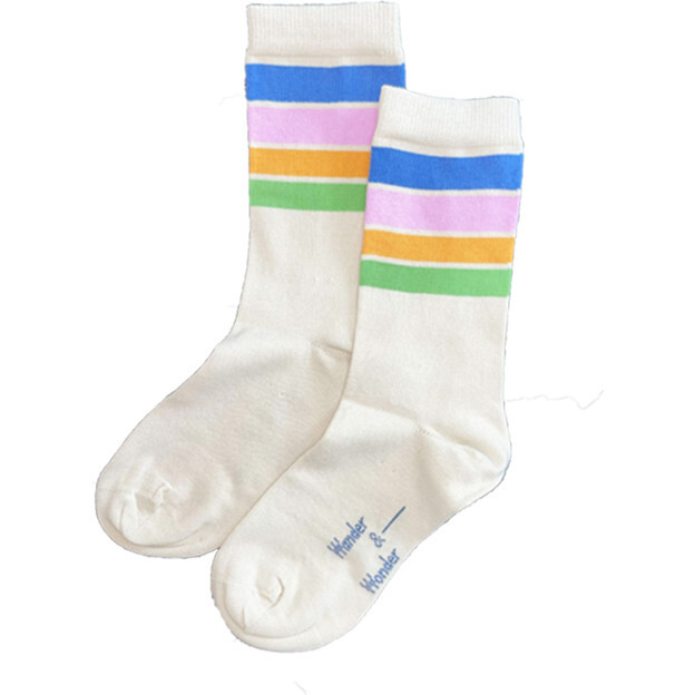 Summer Stripe Socks, Rainbow Multi