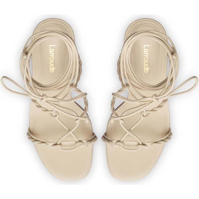 Women's Kiki Sandal, Ivory Leather - Sandals - 3