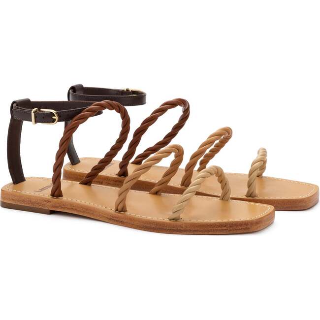 Women's Santorini Flat Sandal, Multineutral Leather - Flats - 2