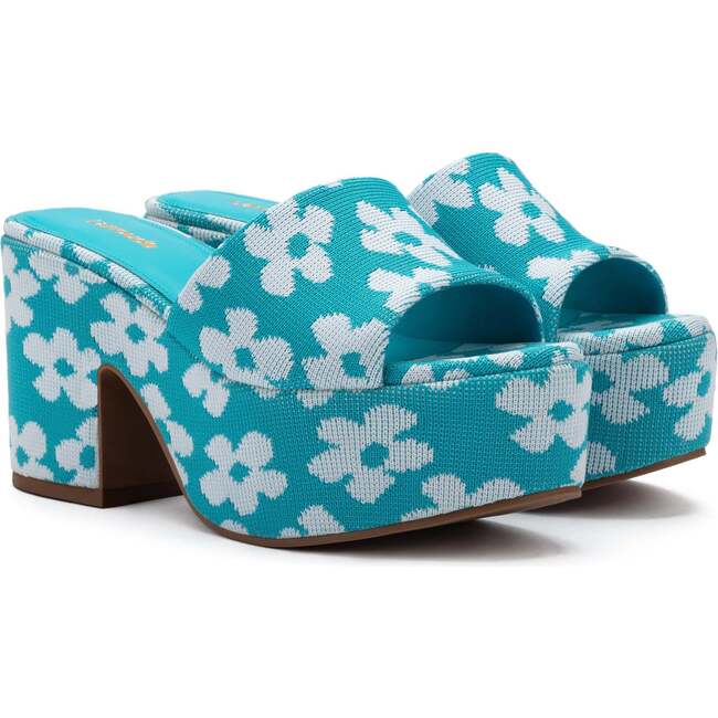 Women's Miso Platform Sandal, Acqua Floral Knit - Sandals - 2