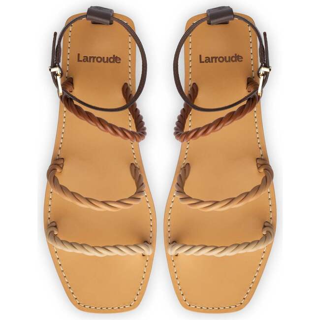 Women's Santorini Flat Sandal, Multineutral Leather - Flats - 3