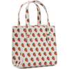 Mini Phoebe Tote Bag, White and Strawberry Print Vegan Saffiano - Bags - 2