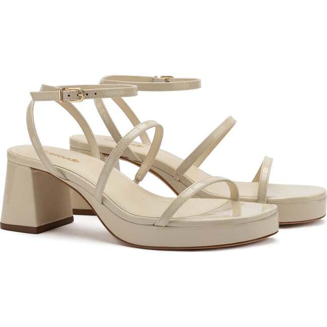 Women's Gio Sandal, Ivory Patent Leather