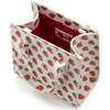 Mini Phoebe Tote Bag, White and Strawberry Print Vegan Saffiano - Bags - 3