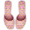 Women's Brigitte Mule, Bubblegum and Lemon Print Leather - Sandals - 3