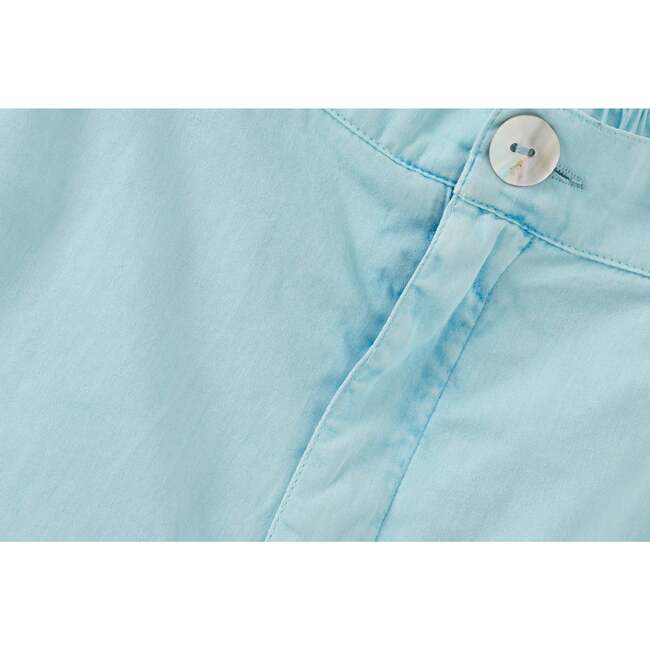 Organic Cotton Woven Bermuda Shorts, Sky Blue With Natural Mineral Dye