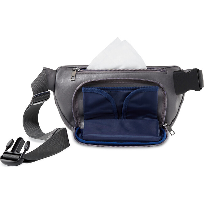Minimal Diaper Belt Bag, Charcoal - Diaper Bags - 2