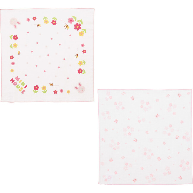 Gauze Handkerchief Set of Two, Pink