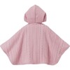 Cable Knit Poncho, Pink - Robes - 2