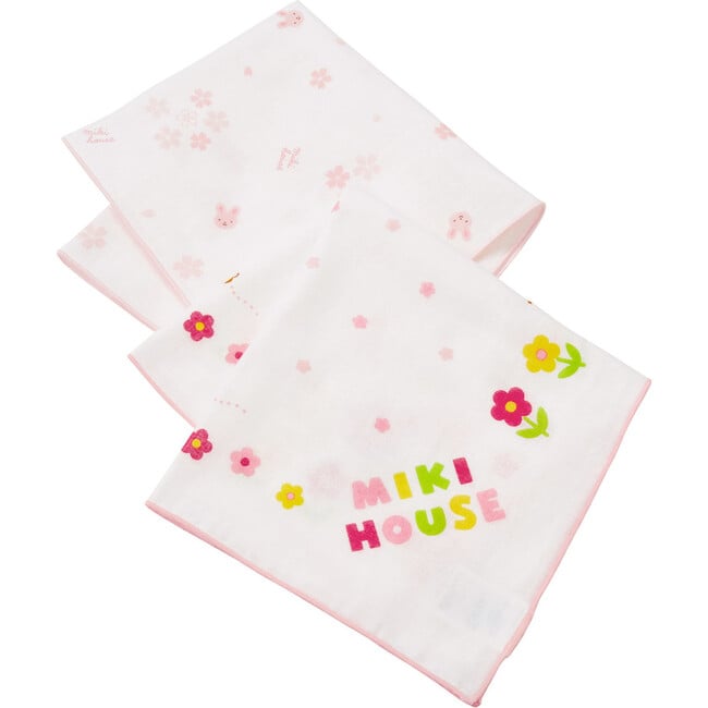 Gauze Handkerchief Set of Two, Pink - Burp Cloths - 7