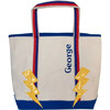 Monogrammable Lightning Patch Tote, Blue & Yellow - Bags - 1 - thumbnail
