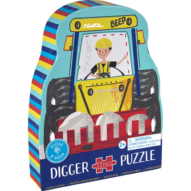 Digger Shaped Jigsaw with Shaped Box,12pc