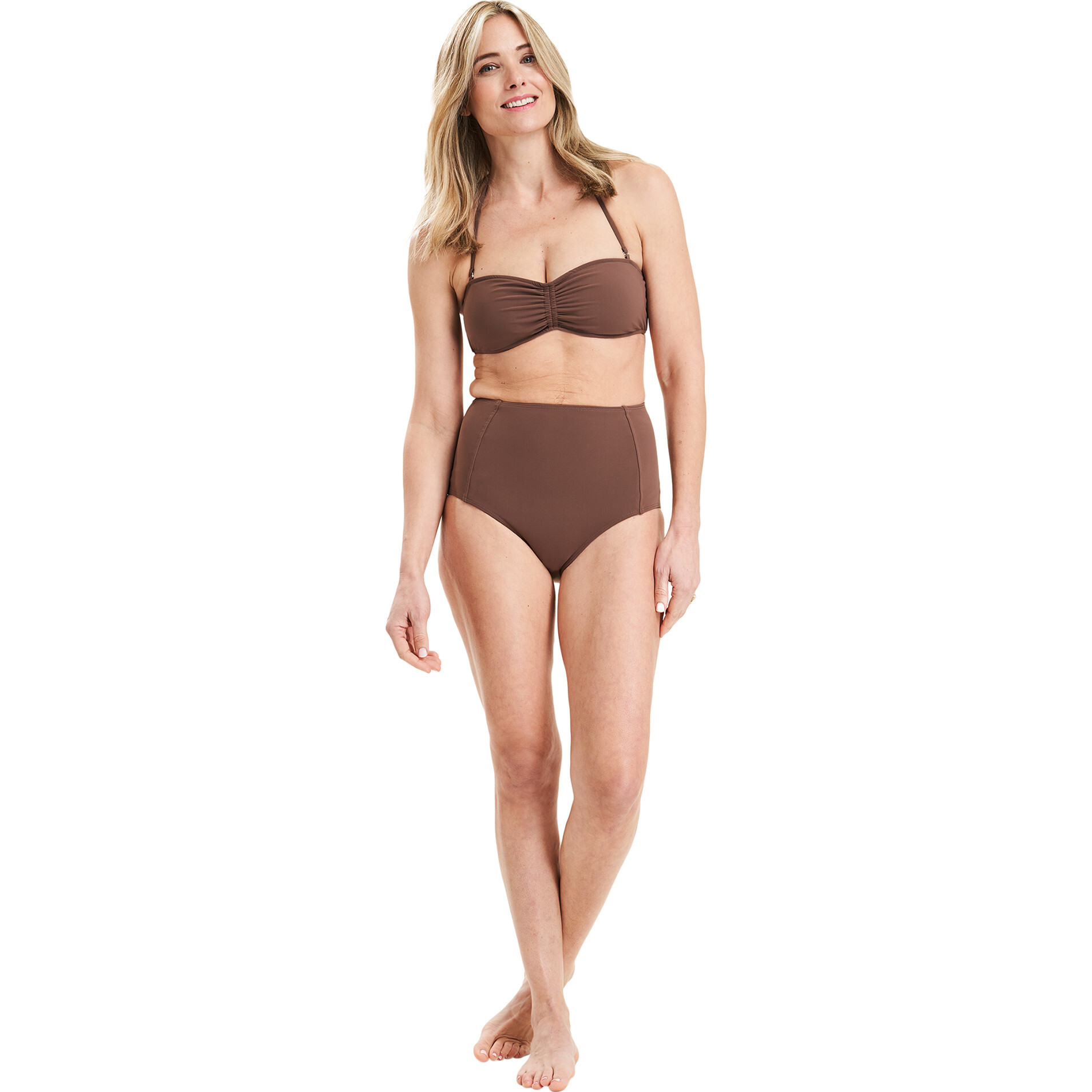 Women's Coco High Waist Bottom with Power Mesh, Dahlia - Two Pieces - 1
