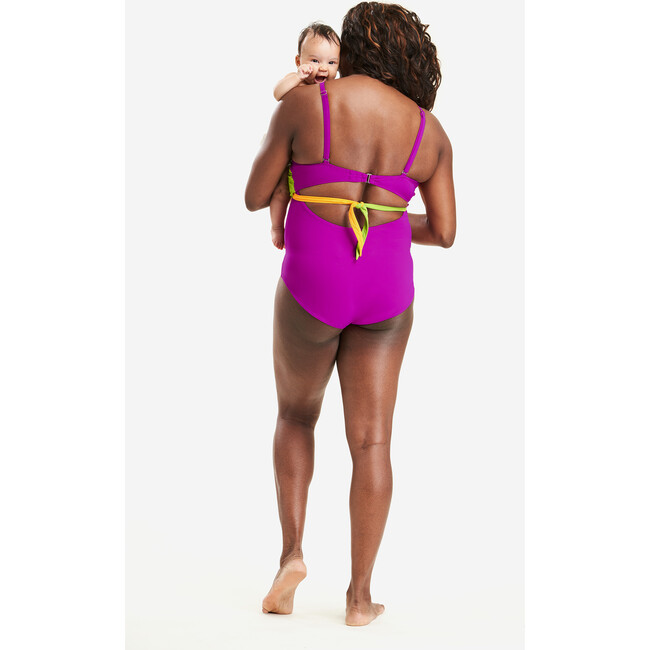 Women's Nora Breastfeeding One Piece, Marigold Color Block - One Pieces - 2