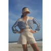 Women's Isla Stripe Cardi, Ivory Azul Stripe - Cardigans - 2