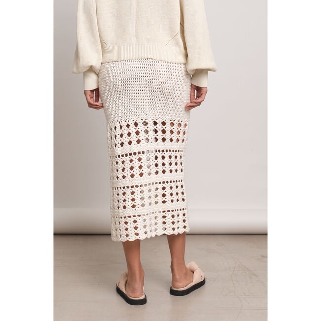 Women's Emery Crochet Skirt, Ivory - Skirts - 5