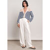 Women's Isla Stripe Cardi, Ivory Azul Stripe - Cardigans - 5